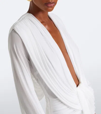 Christopher Esber Ripple Draped Jersey Gown In White