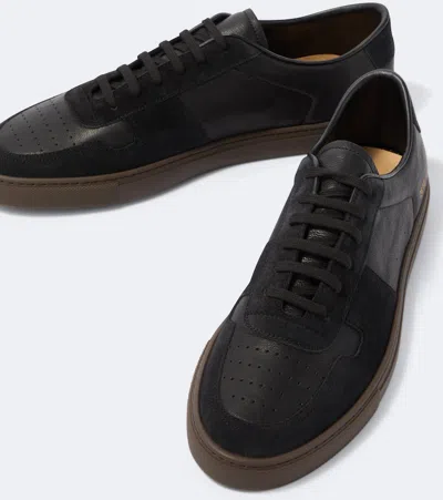Common Projects Bball Duo Suede-trimmed Leather Sneakers In Black
