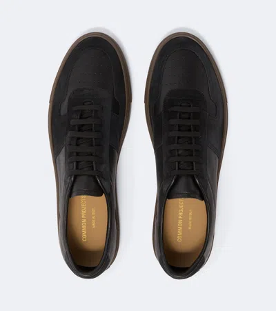 Common Projects Bball Duo Suede-trimmed Leather Sneakers In Black