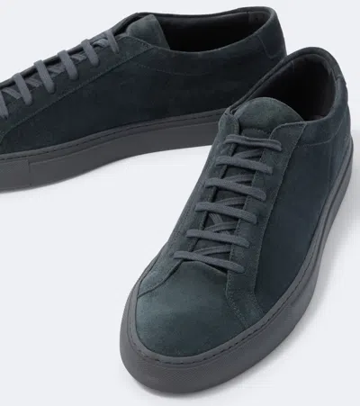 Common Projects Achilles Suede Sneakers In Blue