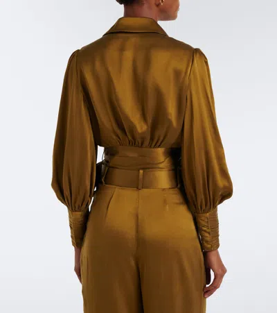 Zimmermann Silk Satin Wrap Top In Multi