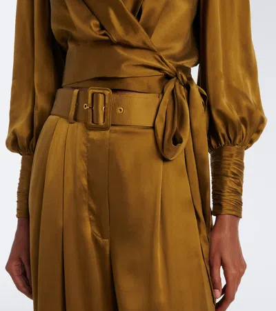 Zimmermann Silk Satin Wrap Top In Multi