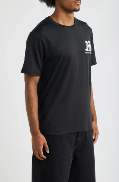 Santo Studio Thugs Need Hugs Graphic Tech T-shirt In Black