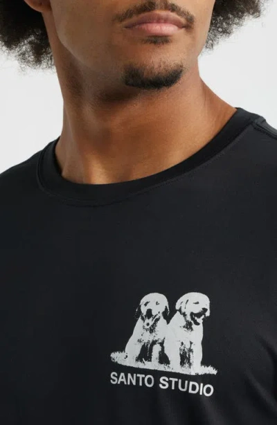 Santo Studio Thugs Need Hugs Graphic Tech T-shirt In Black