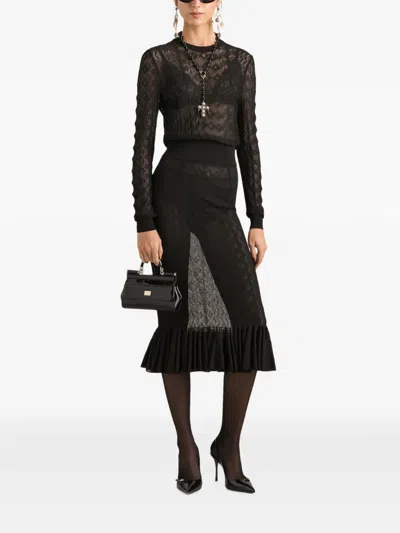 Dolce & Gabbana Pull-over En Dentelle In Black