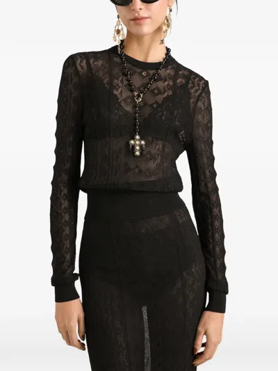 Dolce & Gabbana Pull-over En Dentelle In Black