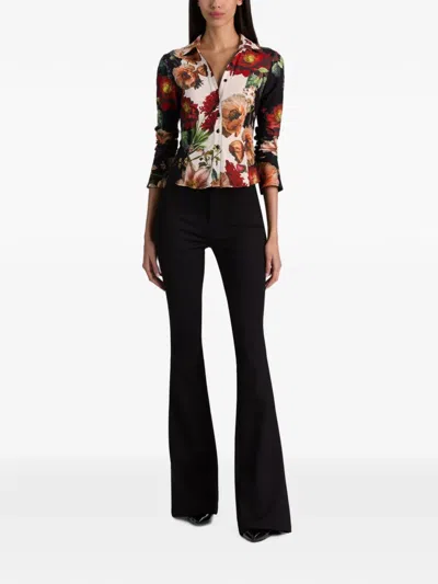 Alice And Olivia Freya Button Down Top In Multi