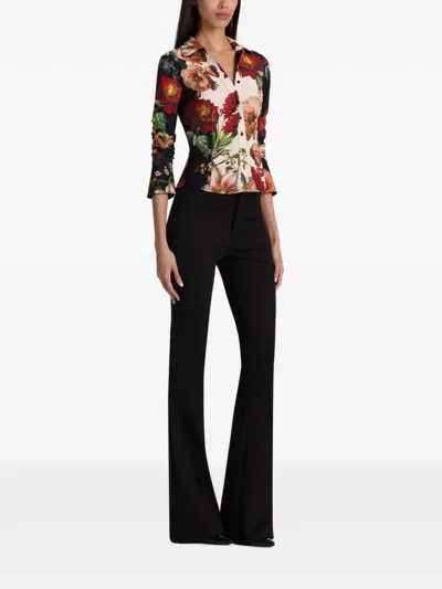 Alice And Olivia Freya Button Down Top In Multi