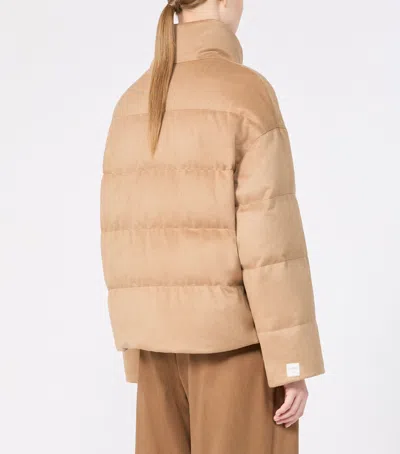 Max Mara Camel Wool Down-filled Jacket In Brown