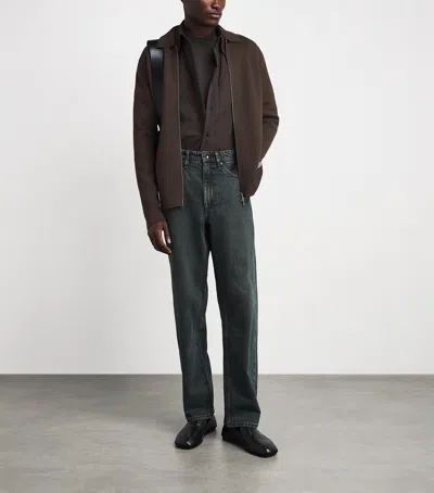 Samsoe & Samsoe Samsøe Samsøe Zip-up Samatt Polo Sweater In Brown