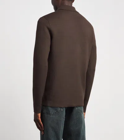 Samsoe & Samsoe Samsøe Samsøe Zip-up Samatt Polo Sweater In Brown