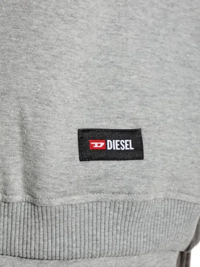 Diesel Willy-d-core Logo-patch Sweatshirt In Gray