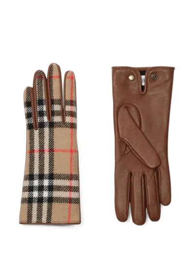 Burberry Check-pattern Gloves In Multi
