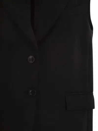 Max Mara Sleeveless Wool Jacket In Black