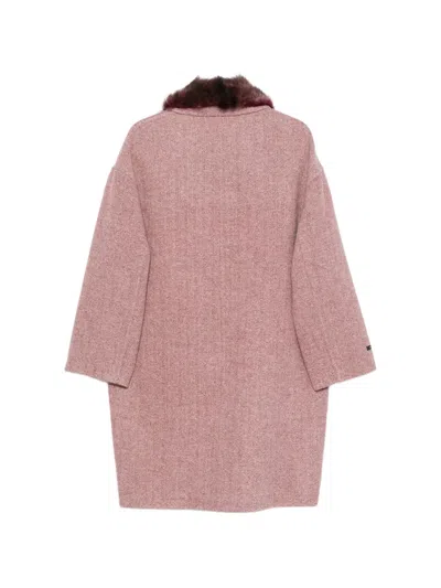 Manzoni 24 Herringbone-pattern Coat In Pink