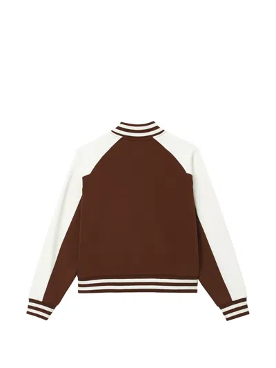 Chocoolate Logo-embroidered Colour-block Bomber Jacket In 브라운
