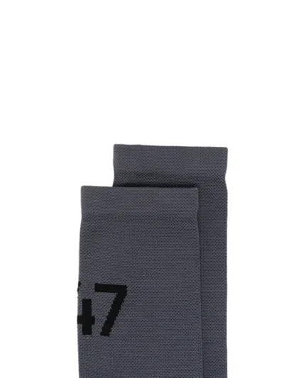 Represent Logo-intarsia Mesh-panel Socks In Gray