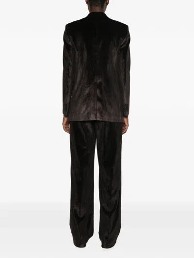 Tagliatore Corduroy Double-breasted Suit In Brown