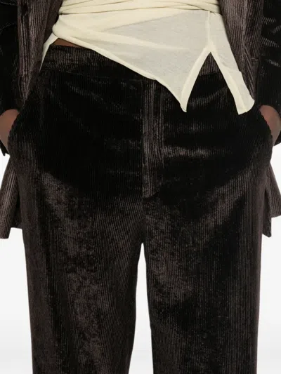 Tagliatore Corduroy Double-breasted Suit In Brown