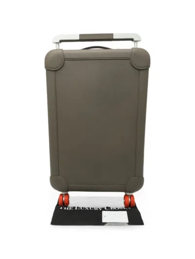 Pre-owned Hermes R.m.s Pebbled Suitcase In Grey