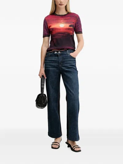 Desigual Sunset-print T-shirt In Multi