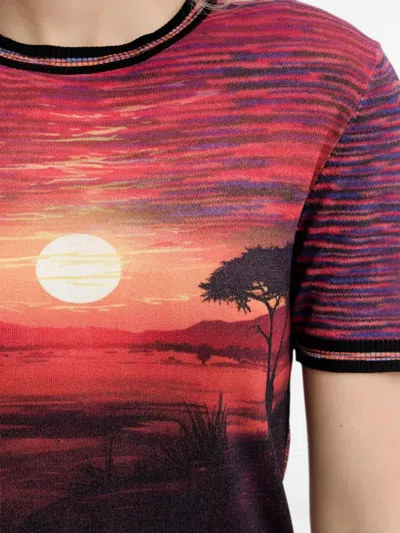 Desigual Sunset-print T-shirt In Multi