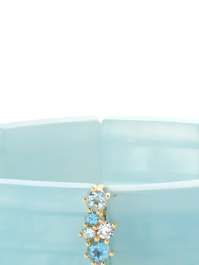 Sydney Evan 아쿠아마린 앤 다이아몬드 스페이서 브레이슬릿 In Blue