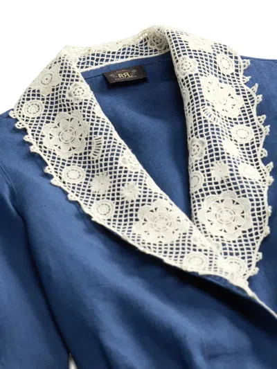 Rrl 레이스 트리밍 랩 스타일 블라우스 In Blue