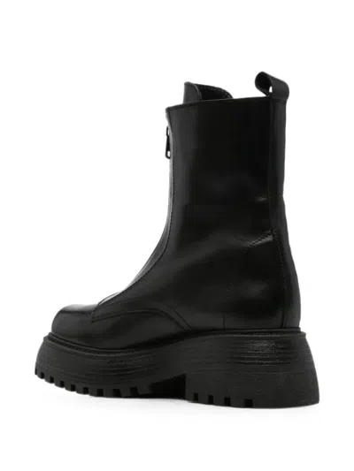 Sergio Moretti Firenze Zip-front Chunky-sole Boots In Black