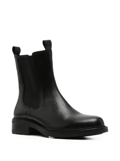 Sergio Moretti Firenze Elasticated-panel Pull-tab Ankle Boots In Black