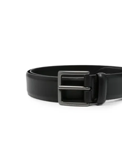 Orciani Monaco Leather Belt In Black