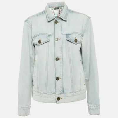 Sandro Blue Denim Jacket In Blue
