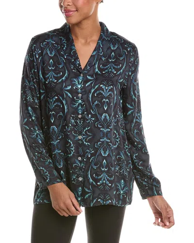 Hanro Marlene Collared Button Front Shirt In Black