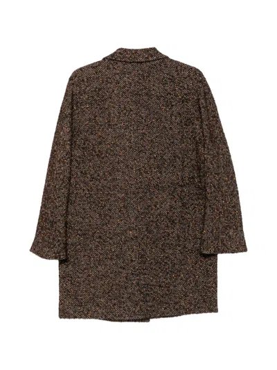 Seventy Herringbone Double-breasted Coat In Gray