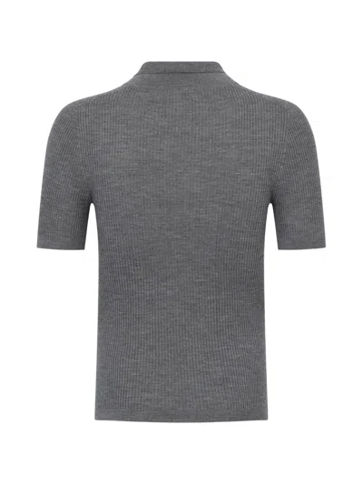 Dsquared2 Basic Knit Polo In Gray