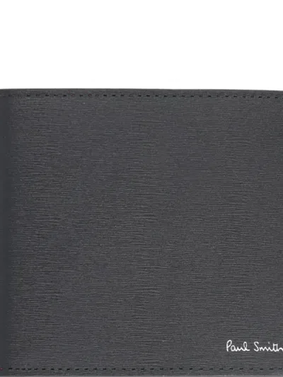 Paul Smith Compact Logo Wallet Bi Fold Design In Black