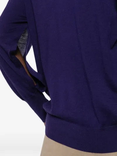 Bompard Turtleneck Sleeve-vent Sweater In Blue