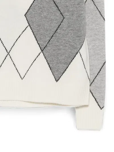 Seventy Argyle-pattern Roll-neck Sweater In White