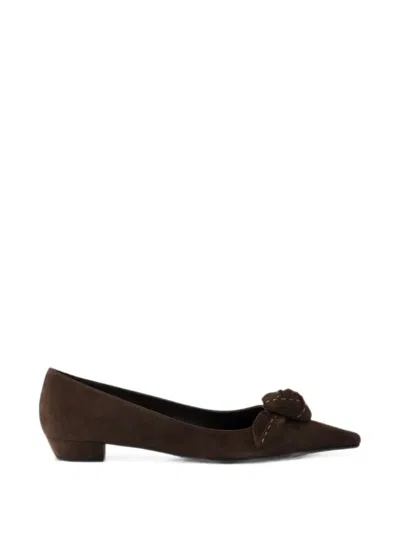Prada Suede Ballerinas In Brown