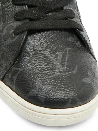 Pre-owned Louis Vuitton Monogram Eclipse Frontrow Sneakers In Black