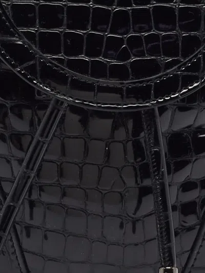 Pre-owned Christian Louboutin Small Explorafunk Crocodile-effect Backpack In Black