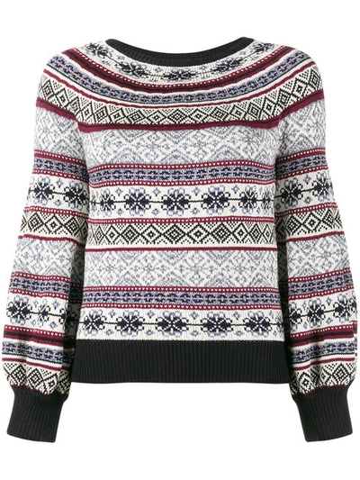 Alexander Mcqueen Fair Isle-jacquard Balloon-sleeved Sweater In Multicolor