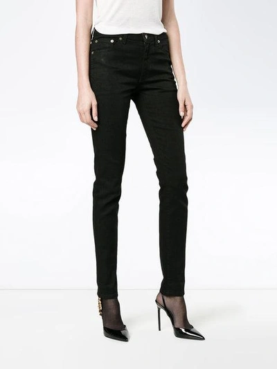 Shop Saint Laurent Classic Black Mid Rise Skinny Jeans