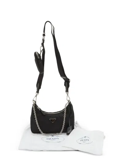 Pre-owned Prada 2005 Medium Re-edition Shoulder Bag In Black
