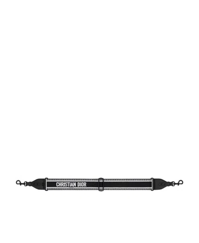 Dior Adjustable Shoulder Strap With Ring In Black