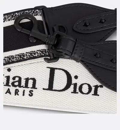 Dior Adjustable Shoulder Strap With Ring In Black