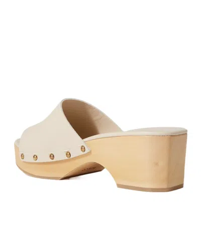 Aeyde Bobbie Studded Leather Platform Clogs In Neutral