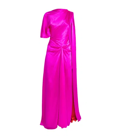Roksanda Cascading Silk Gown In Pink