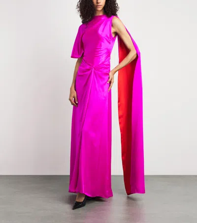 Roksanda Cascading Silk Gown In Pink