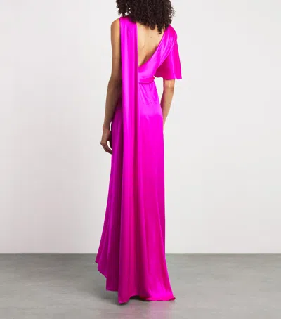 Roksanda Cascading Silk Gown In Pink